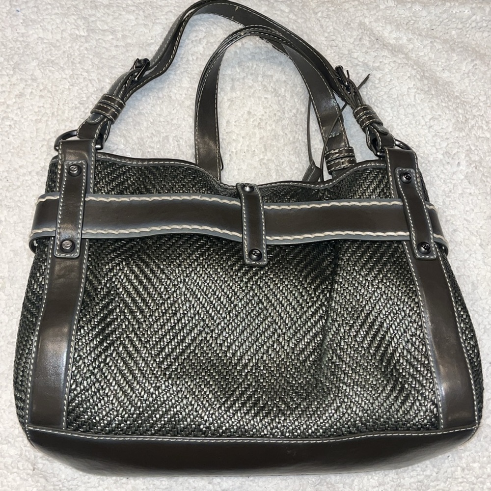 Francesco Biasia Gray Shoulder Bag Double Strap Magnetic Closure - Picture 4 of 15